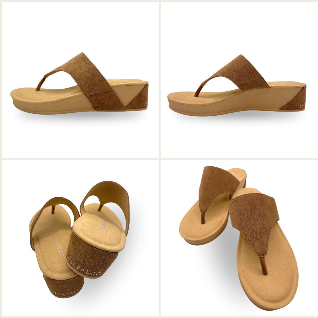 Tan summer wedges